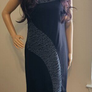 Valerie Bertinelli ~ size 8 ~ Sleeveless Black & Gray Leopard Print Dress